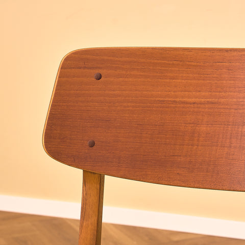 Danish dining chairs in teak and oak by Farstrup