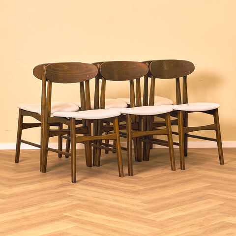 Swedish dining chairs in teak and  beech, model "Boel" by IKEA
