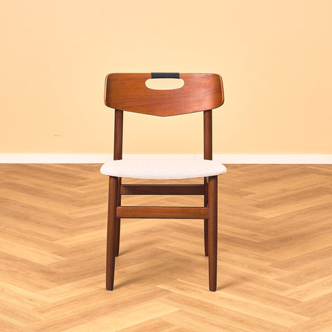 Danish dining chairs in teak and walnut