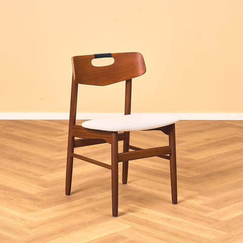 Danish dining chairs in teak and walnut