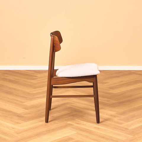 Danish dining chairs in teak and walnut