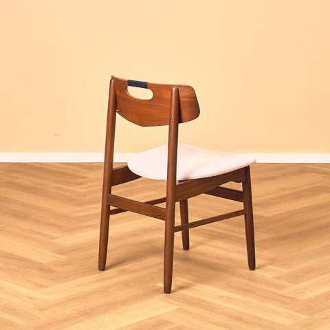 Danish dining chairs in teak and walnut
