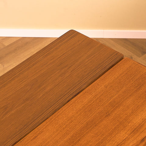 Extandable Swedish coffee table in teak & beech by Emmaboda Möbelfabrik