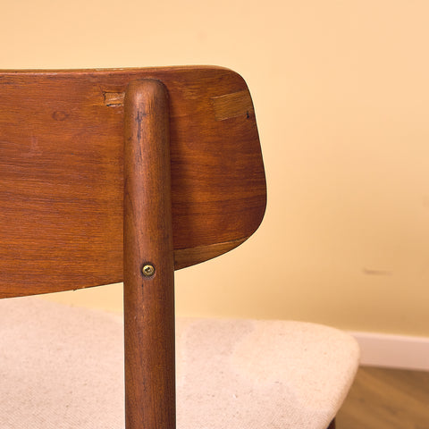 Danish dining chairs in teak and walnut