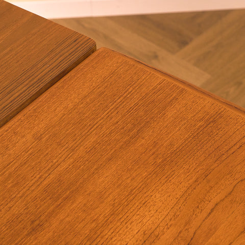 Extandable Swedish coffee table in teak & beech by Emmaboda Möbelfabrik