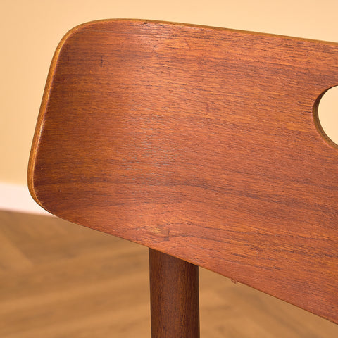 Danish dining chairs in teak and walnut