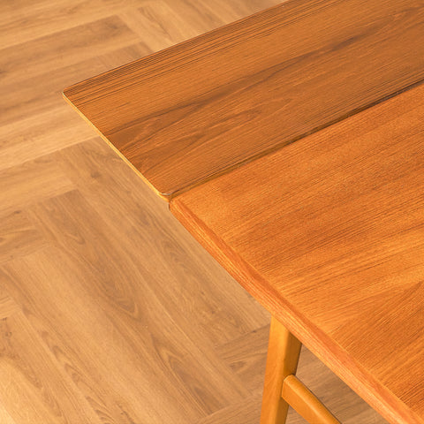 Extandable Swedish coffee table in teak & beech by Emmaboda Möbelfabrik