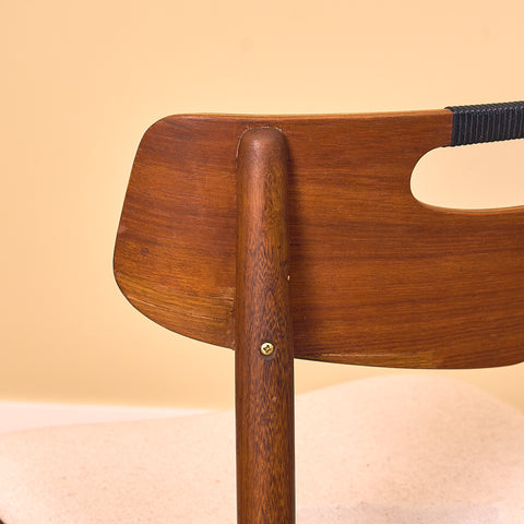 Danish dining chairs in teak and walnut