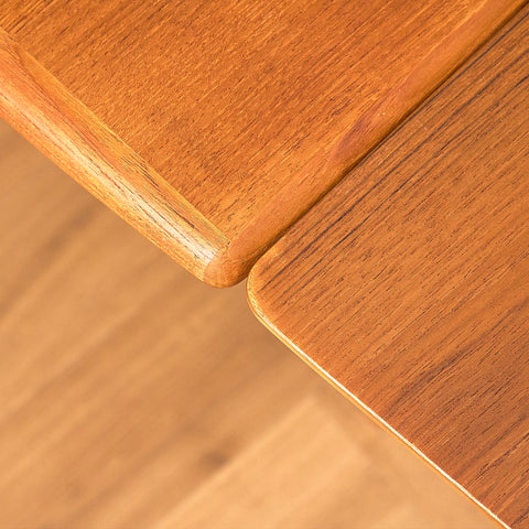 Extandable Swedish coffee table in teak & beech by Emmaboda Möbelfabrik