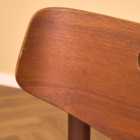 Danish dining chairs in teak and walnut