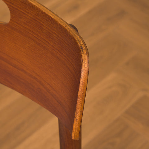 Danish dining chairs in teak and walnut