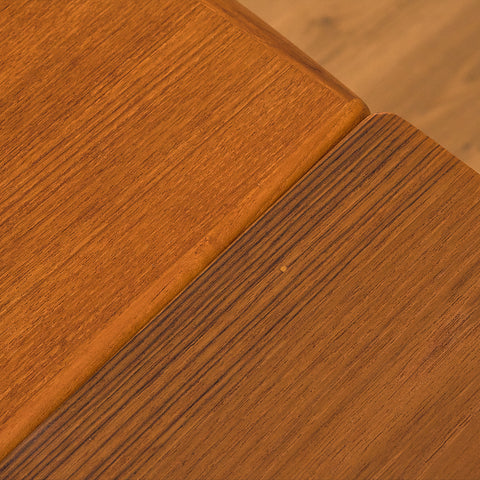 Extandable Swedish coffee table in teak & beech by Emmaboda Möbelfabrik