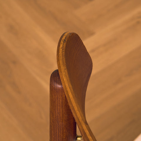 Danish dining chairs in teak and walnut