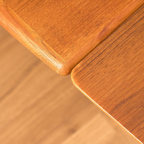 Extandable Swedish coffee table in teak & beech by Emmaboda Möbelfabrik