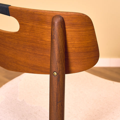 Danish dining chairs in teak and walnut