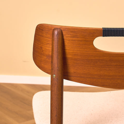 Danish dining chairs in teak and walnut