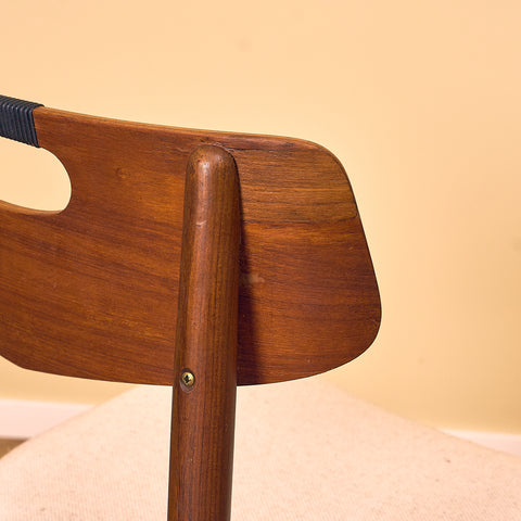 Danish dining chairs in teak and walnut