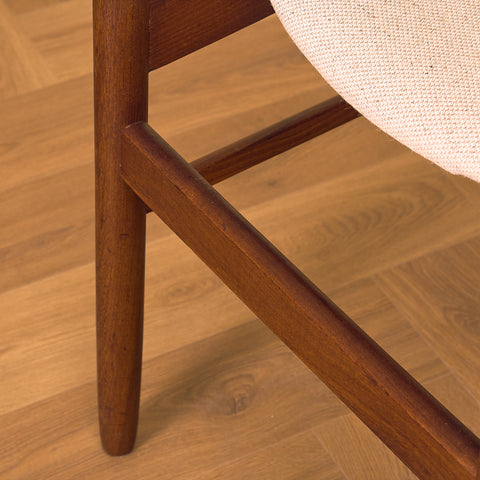Danish dining chairs in teak and walnut