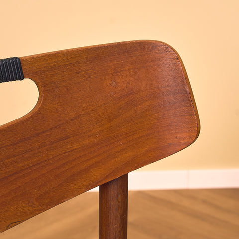 Danish dining chairs in teak and walnut
