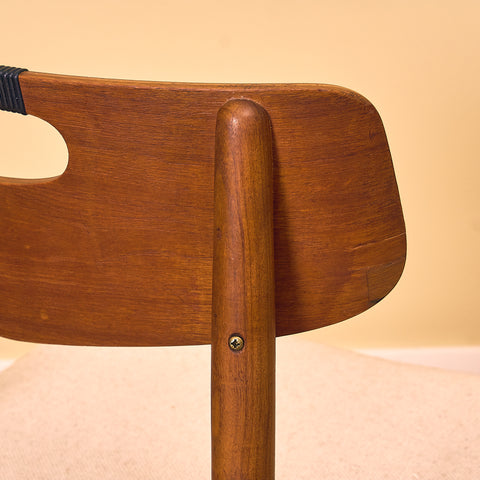 Danish dining chairs in teak and walnut