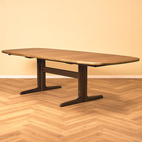 Danish oval dining table in smoked oak by Skovby