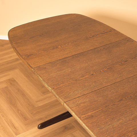 Danish oval dining table in smoked oak by Skovby