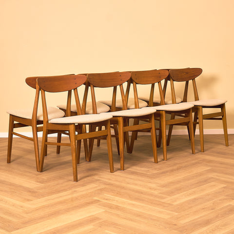Dining chairs in teak & beech by Farstrup, model 210