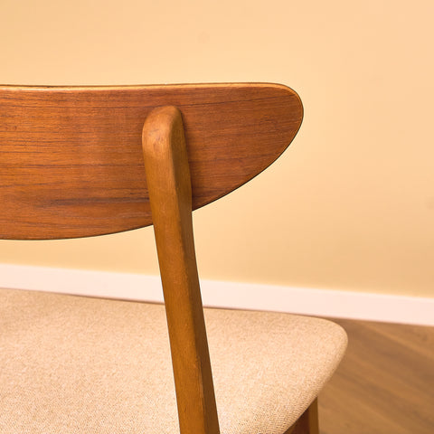 Dining chairs in teak & beech by Farstrup, model 210