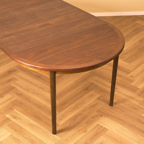 Swedish round dining table in teak by Ulferts