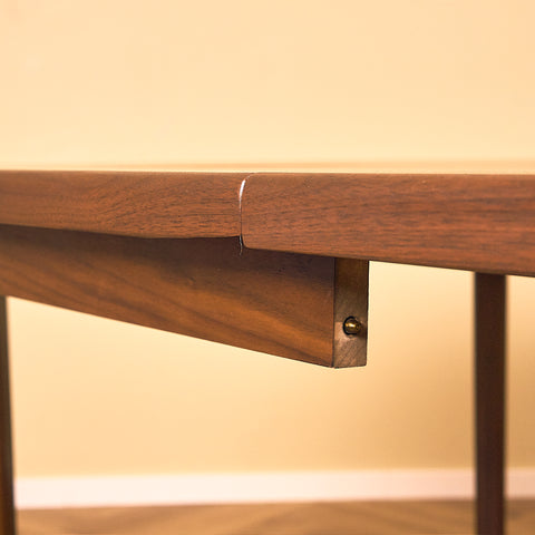 Swedish round dining table in teak by Ulferts