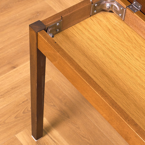 Swedish side table in teak and beech