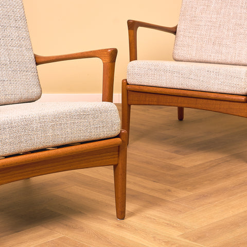 Swedish armchairs in teak, model 'Kuba' by Bertil Fridhagen for Bröderna Andersson, Ekenäs