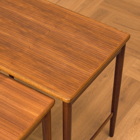 Swedish set of nest of tables in walnut by Opal möbler