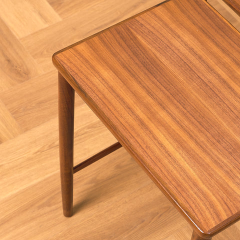 Swedish set of nest of tables in walnut by Opal möbler