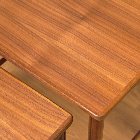 Swedish set of nest of tables in walnut by Opal möbler