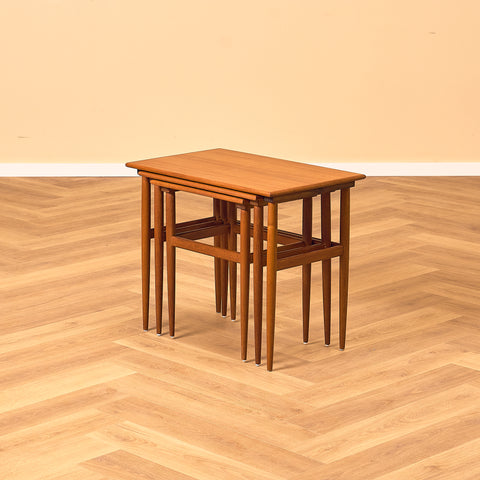 Danish set of nest of tables in teak