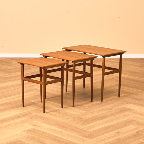 Danish set of nest of tables in teak