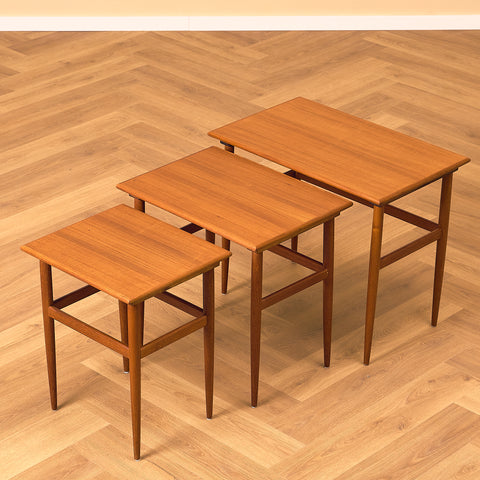 Danish set of nest of tables in teak