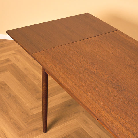 Extendable Teak and Walnut Dining Table
