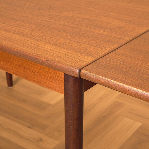 Extendable Teak and Walnut Dining Table