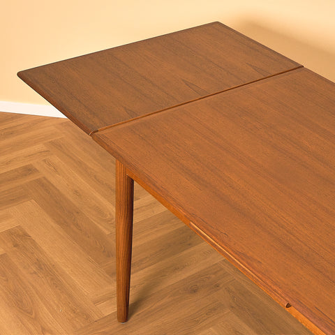 Teak and Walnut Dining Table with Pull-out Leaves
