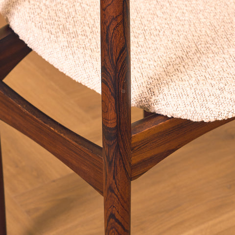 Danish set of 3 dining chairs in Santos rosewood