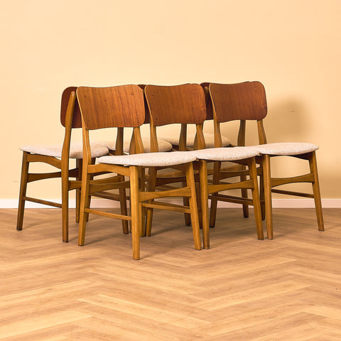 Danish dining chairs in teak and beech by Ib Kofod-Larsen