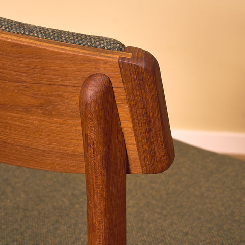 Danish dining chairs in teak, model 'Stol nr 4', by Thorsø Stole- och Møbelfabrik