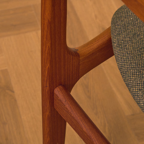 Danish dining chairs in teak, model 'Stol nr 4', by Thorsø Stole- och Møbelfabrik