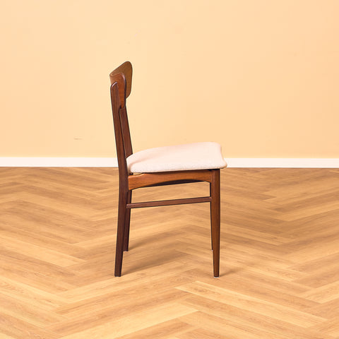 Danish set of 4 dining chairs in teak & walnut