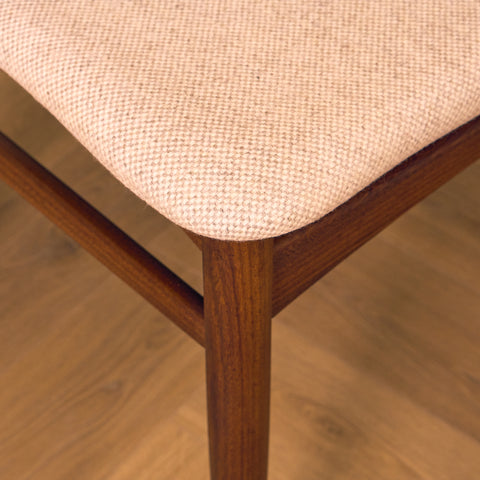 Danish set of 4 dining chairs in teak & walnut