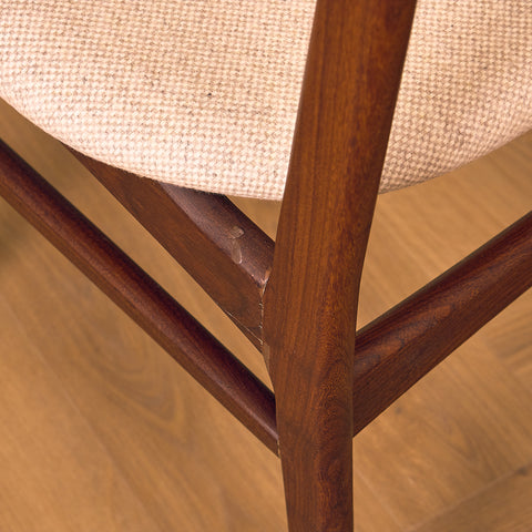 Danish set of 4 dining chairs in teak & walnut