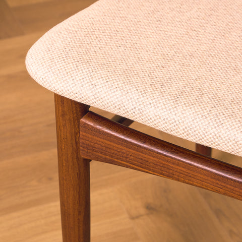 Danish set of 4 dining chairs in teak & walnut