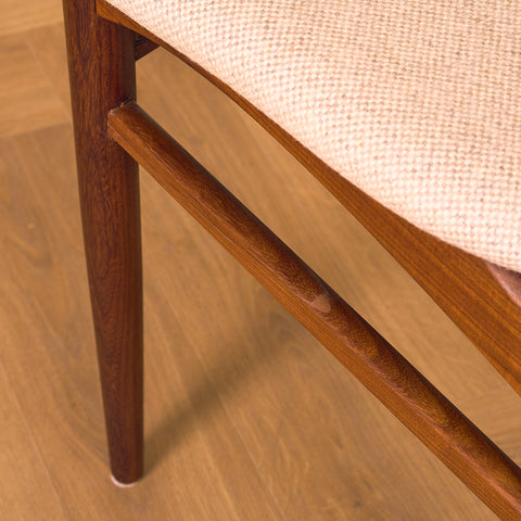 Danish set of 4 dining chairs in teak & walnut